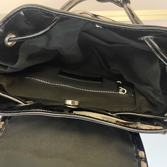 Dolls Kill Black Mini Spiked Patent Backpack - Picture 5 of 6